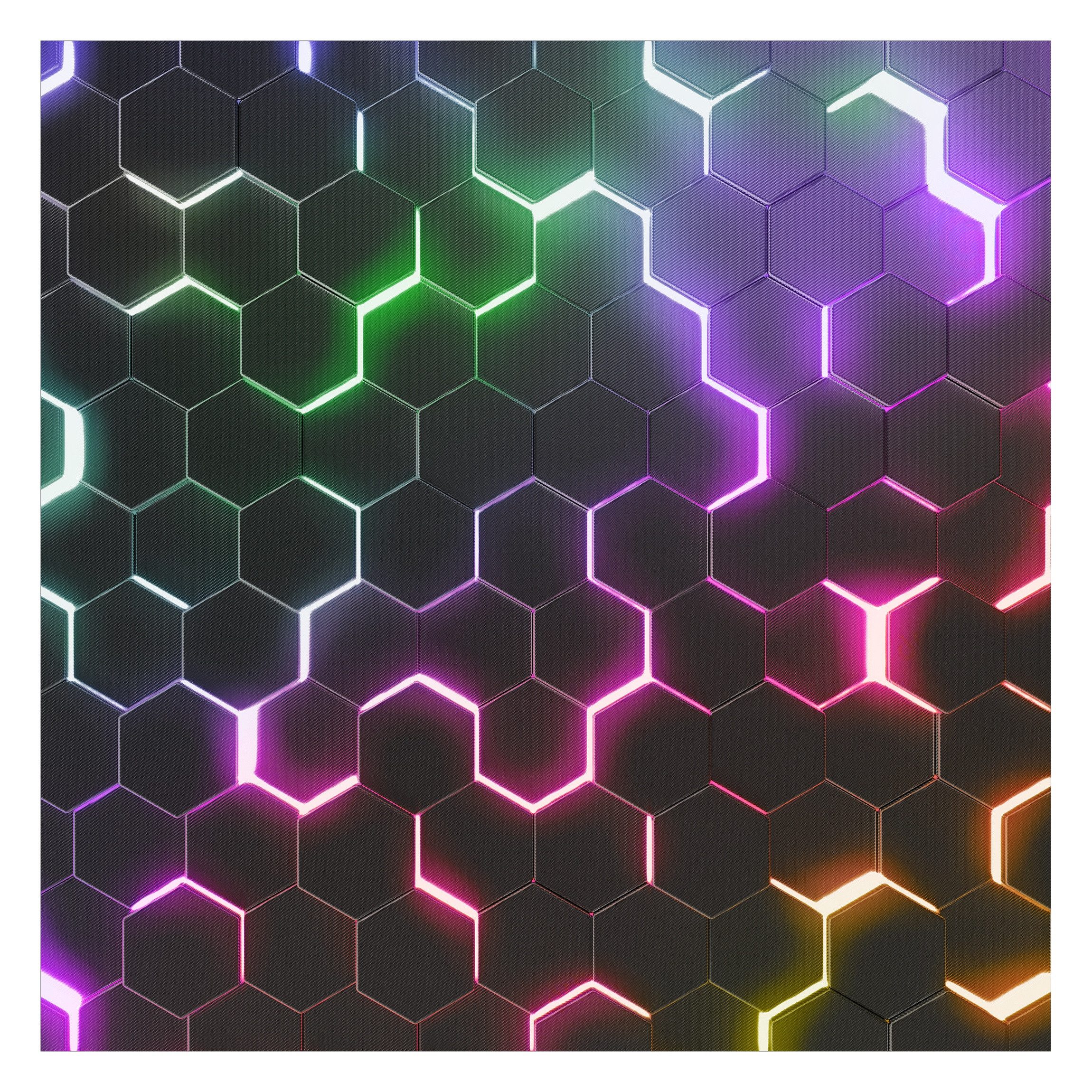 Bilderdepot24 Fototapete Gamer Hexagone Neonlicht Wanddeko Modern Kunst 3D-Effekt, Glatt, Matt, (Vliestapete inkl. Kleister oder selbstklebend), Jugendzimmer Gaming Zimmer Tapete Wohnzimmer Vliestapete Wandtapete