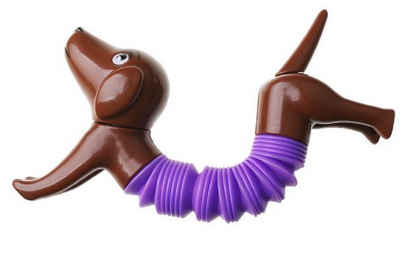 Fun Trading Fidget-Gadget Hund mit Stretch Tube zum Auseinanderziehen ca. 14cm, Mitgebsel - ideal als Geschenk zum Kinder Party