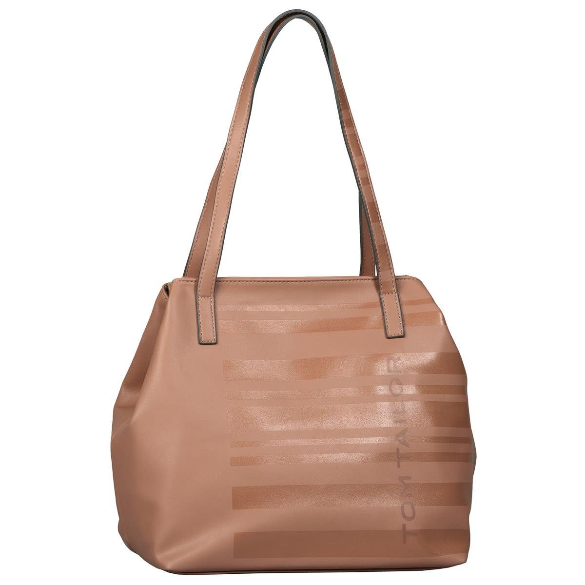 TOM TAILOR Handtasche Tom Tailor MIRI STRIPE PRINT, XL Reißverschlusstasche L, altrosa