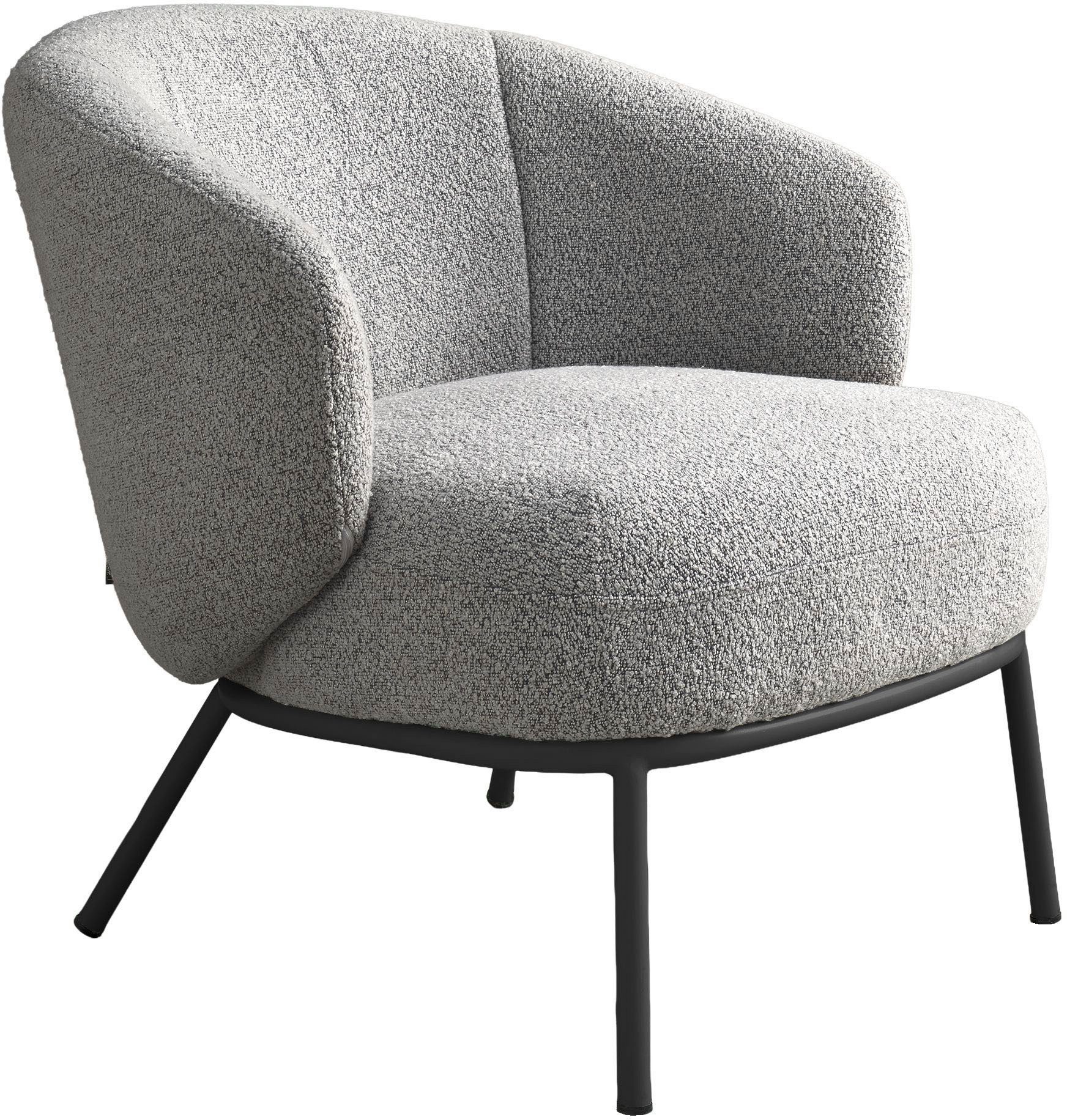 SCHÖNER WOHNEN-Kollektion Loungesessel SELVIK (1-St), mit Taschenfederkern, Bezug Bouclé, Untergestell pulverbeschichtet