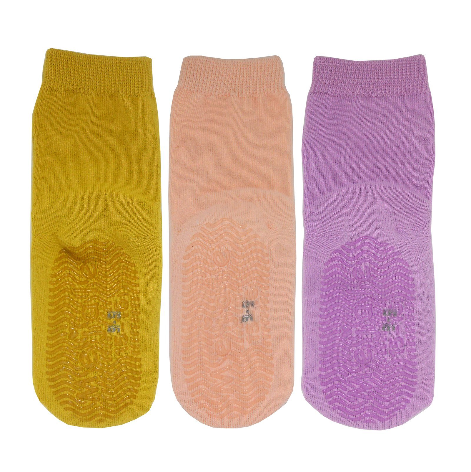 Mejale Kurzsocken Babysocken Jungen Mädchen Kurzsocken Anti Rutsch 3 Paar Baumwolle (Set, 3-Paar, 3 Paar) Wellenförmige Anti-Rutsch-Noppen