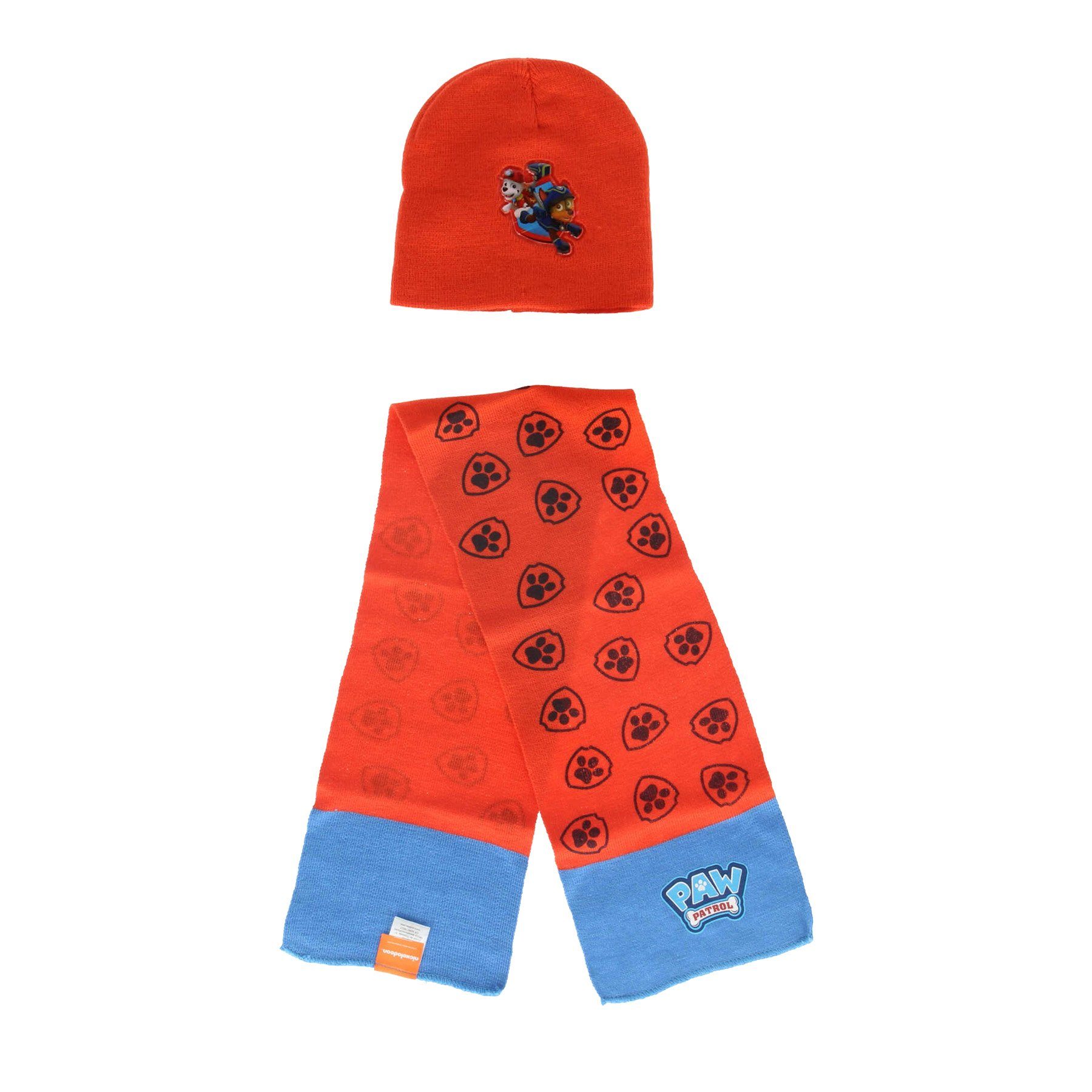 PAW Patrol Herbst Winter plus Set 48 Jerseymütze Marshall Rot Chase Schal Mütze Kinder PATROL Paw Gr.