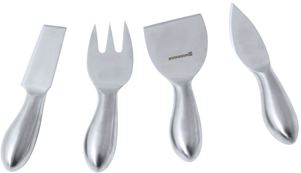 SWISSMAR Käsemesser Set, 4-teilig:, je Weichkäseschneider, Käsehobel, Käsegabel, Hartkäsemesser, Edelstahl