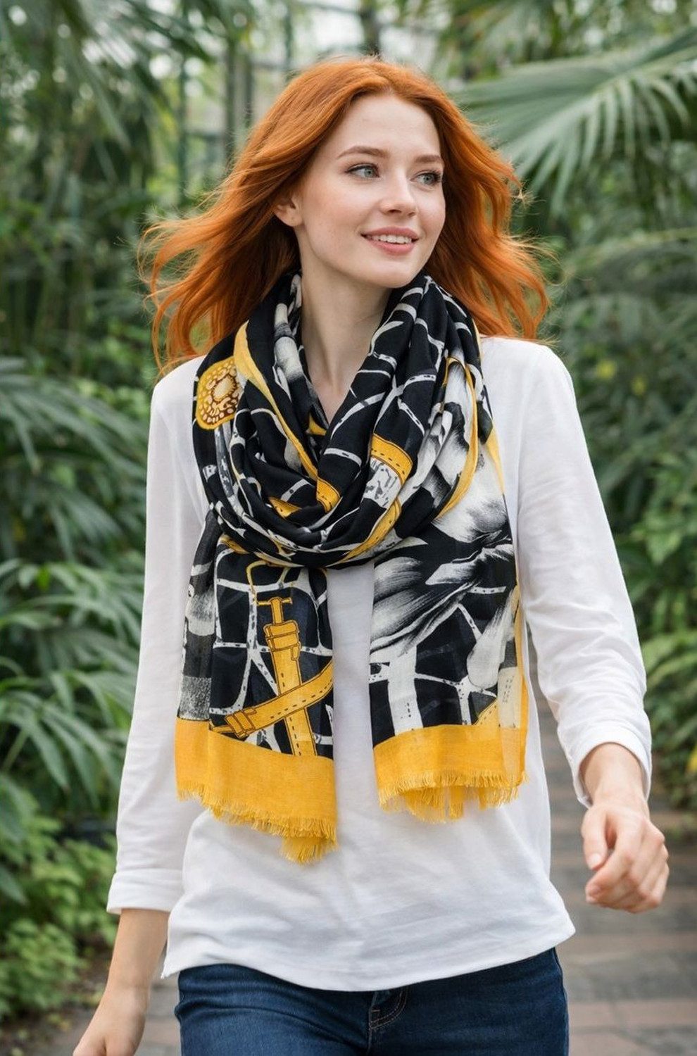 chic4home Schal Color Flow, (1-St. 1-teilig), sommerlicher Damen Schal mit buntem Muster Viskose