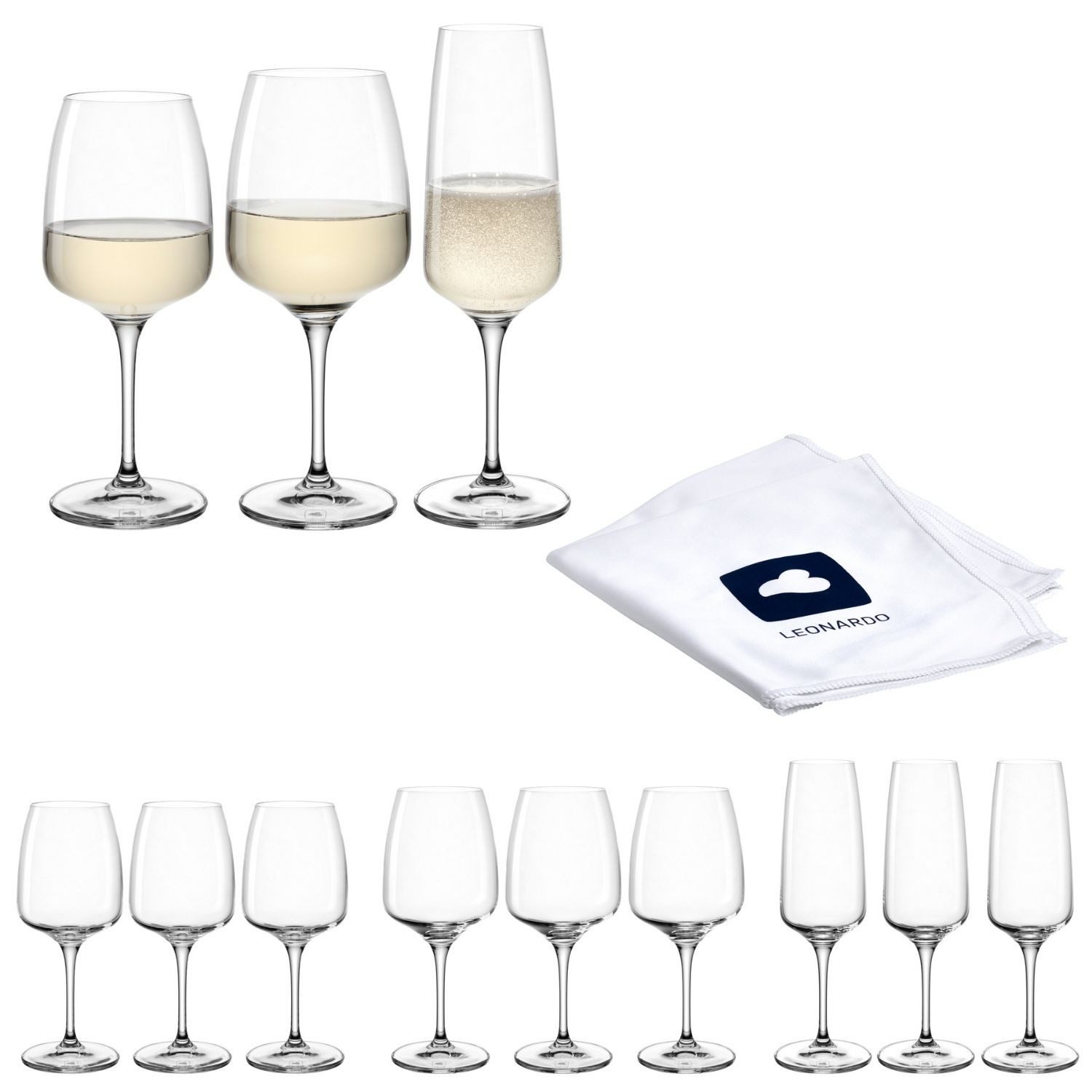 Gläser-Set CESTI + Poliertuch, 13-teilig