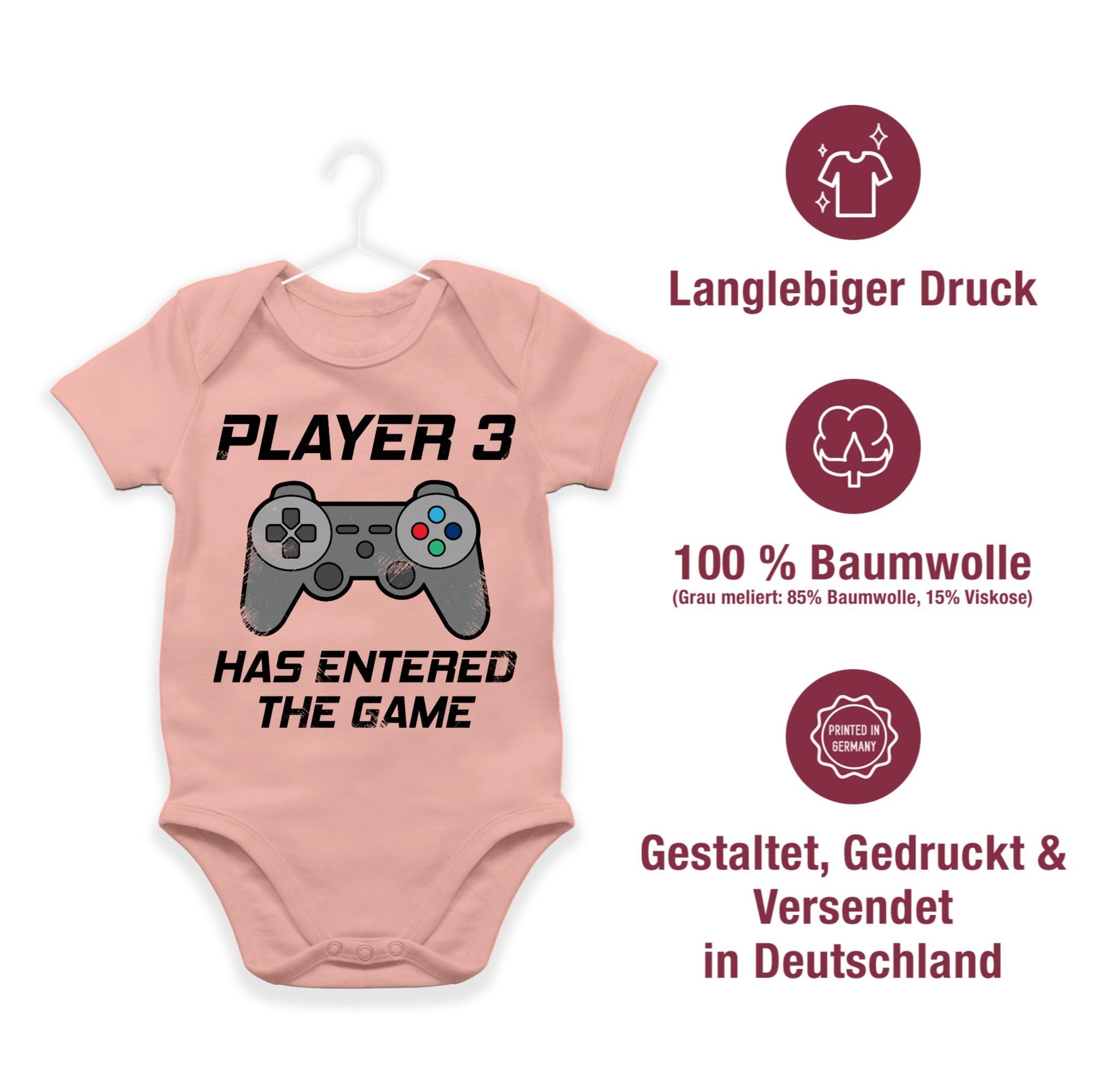 Shirtracer Shirtbody Player 3 2 the Sprüche schwarz entered Babyrosa Game has Baby 