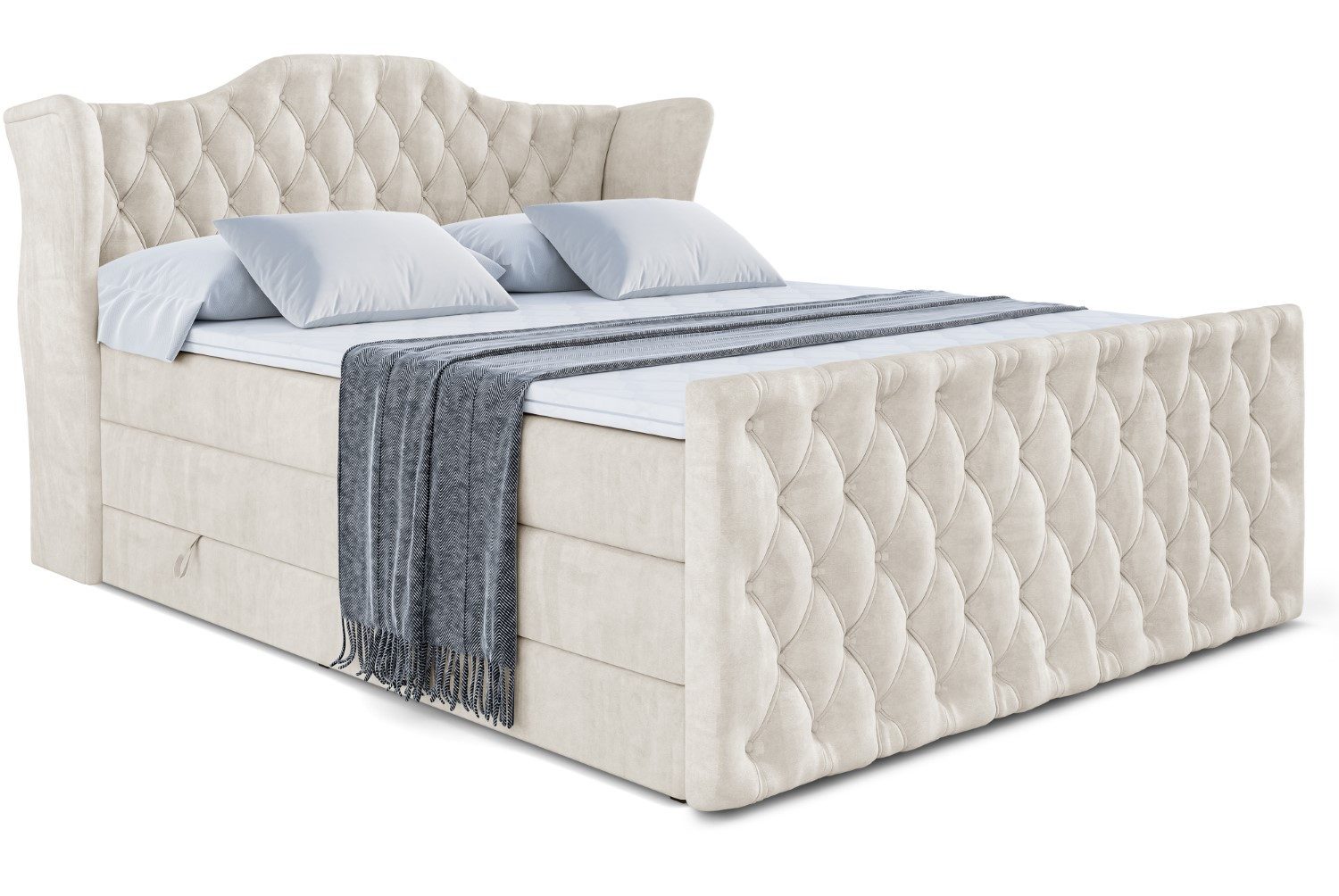 ALTDECOR Boxspringbett VILA-Z KING (Multipocket-Matratze H4, günstig online kaufen