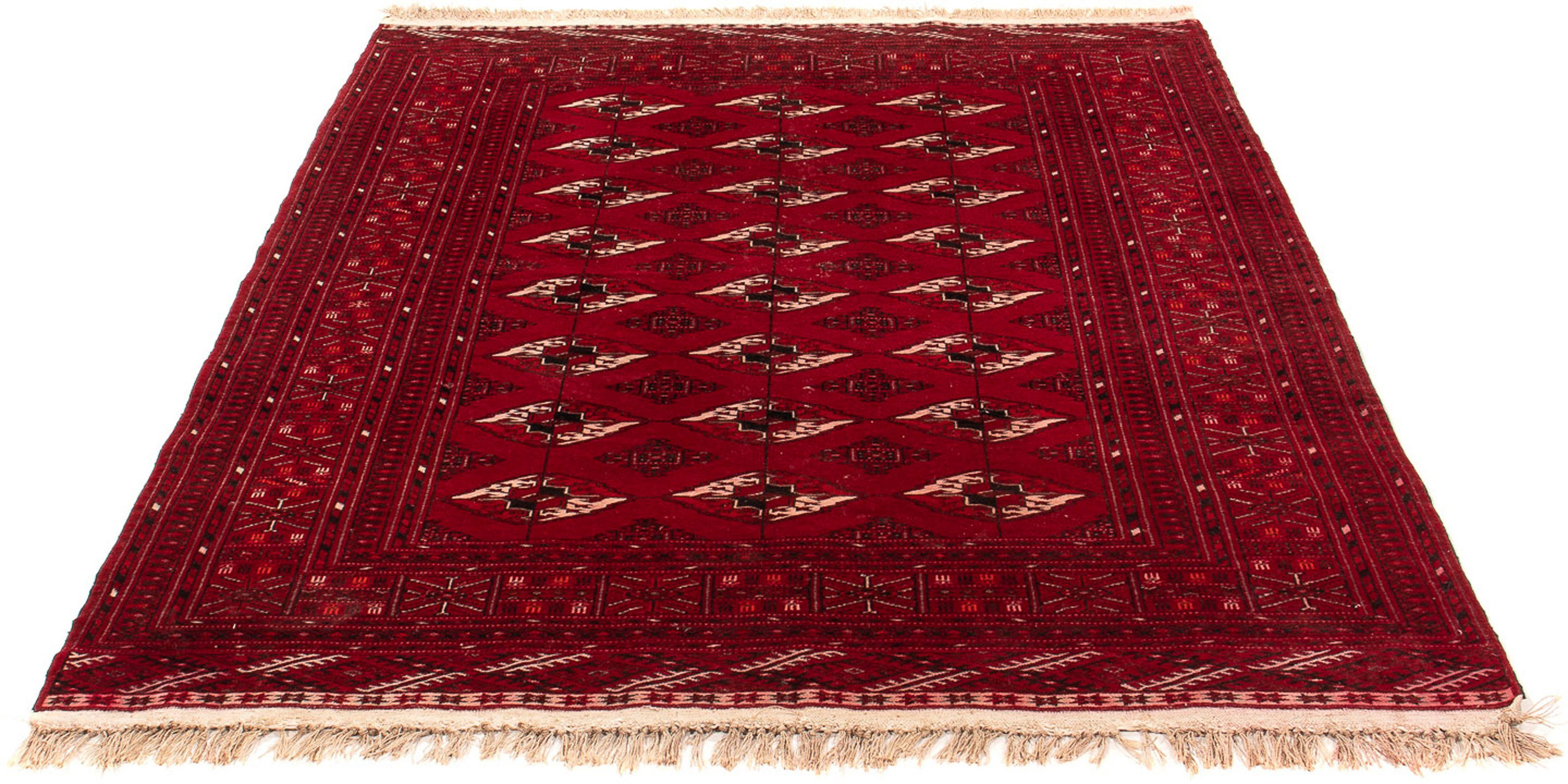 Orientteppich Turkaman - 190 x 146 cm - dunkelrot, morgenland, rechteckig, Höhe: 6 mm, Wohnzimmer, Handgeknüpft, Einzelstück mit Zertifikat