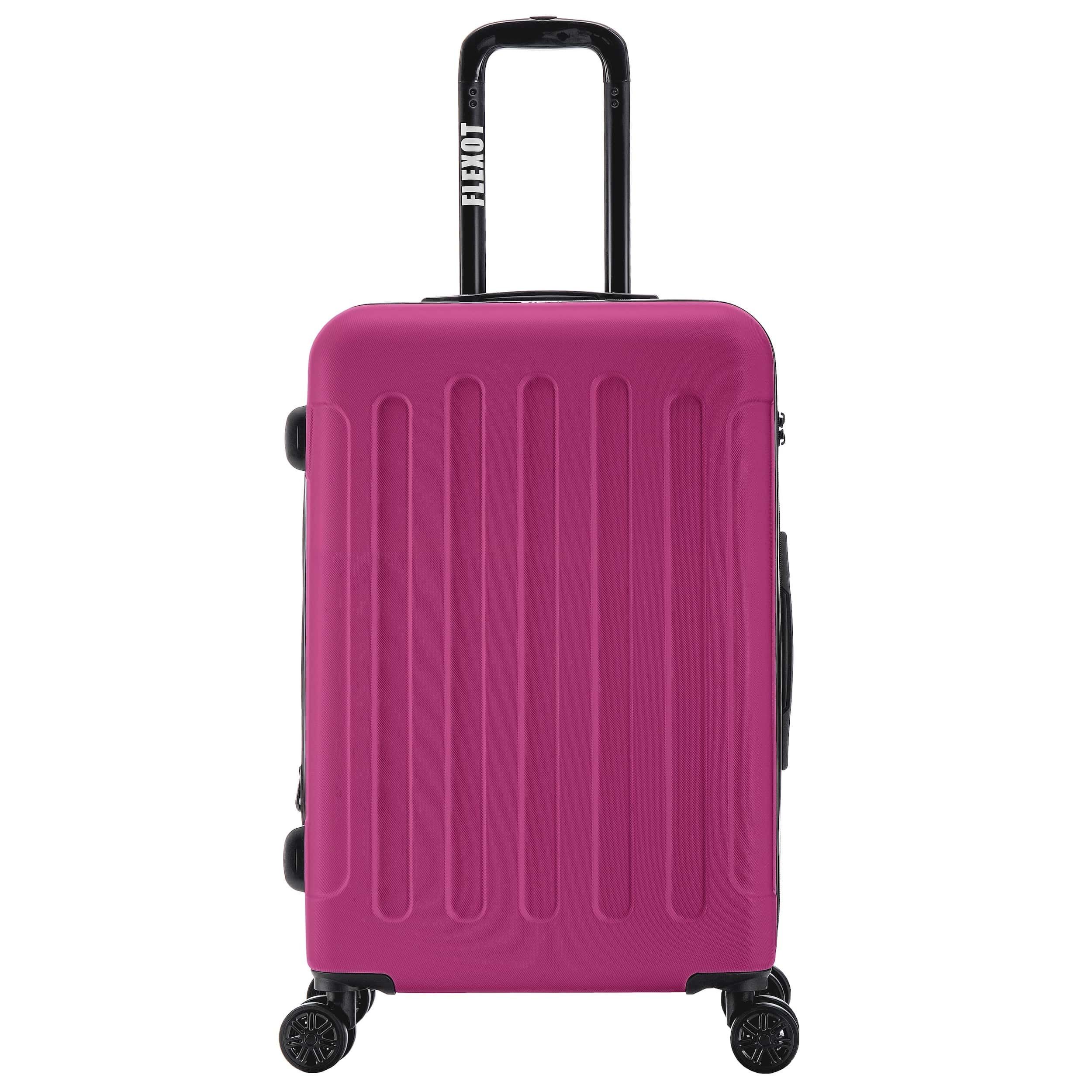 Flexot Hartschalen-Trolley F-3045 (Gr. M, L, XL) – Kofferset – ABS-Hartschale, 4 Rollen, Robuster und moderner Koffer mit vier 360° Rollen und Zahlenschloss