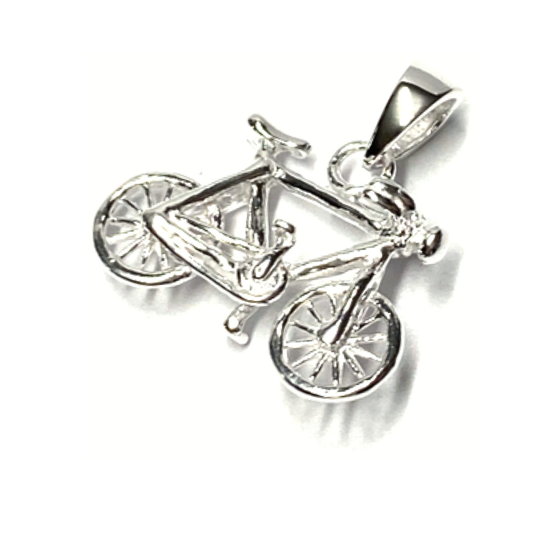 Edelschmiede925 Kettenanhänger Anhänger 925 Silber Fahrrad Hobby Kettenanhänger sport