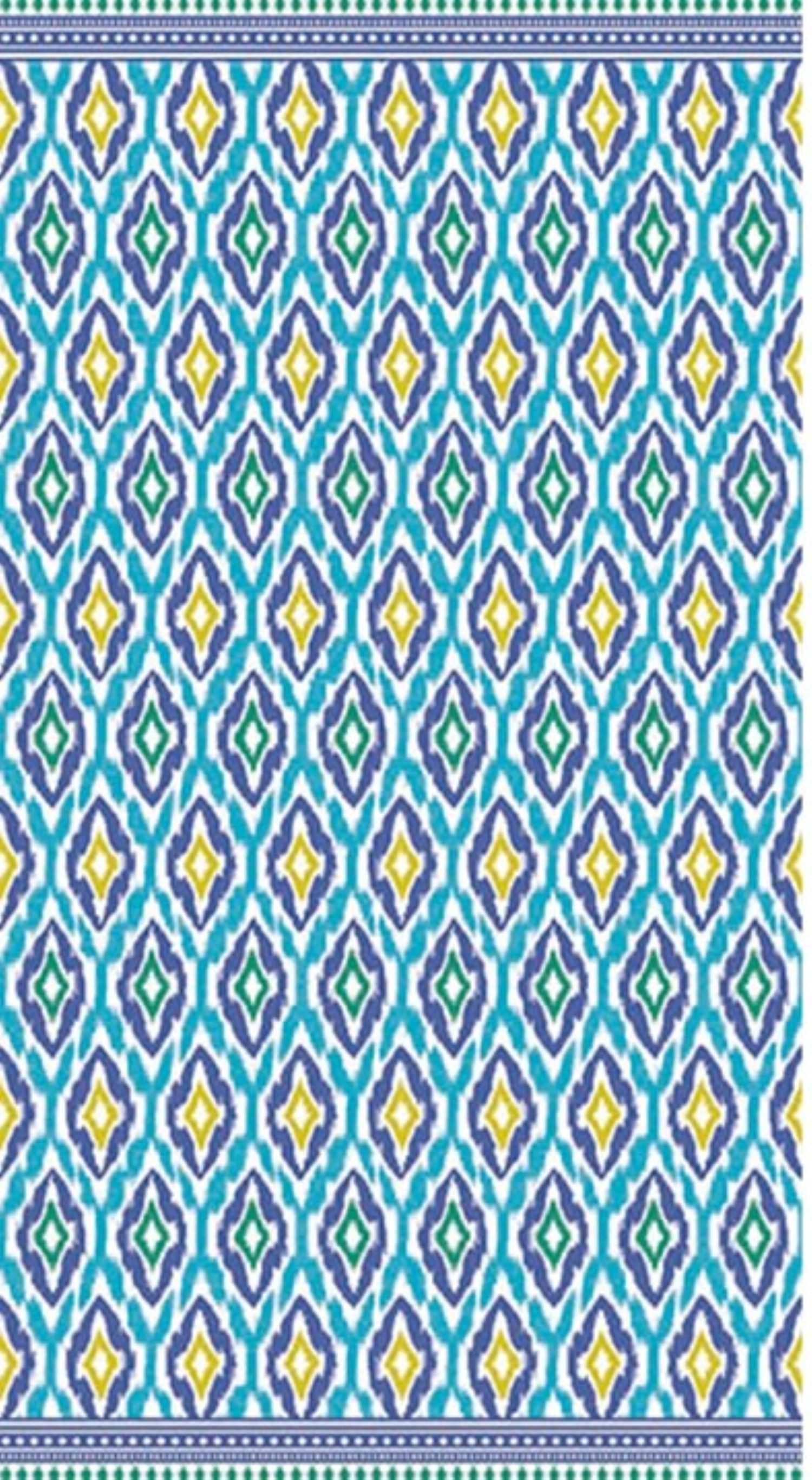 Sympathica Strandtuch Sympathica Family Strandtuch Liegetuch 100x180 Rauten blau gelb 2285-2, Baumwolle (1-St)