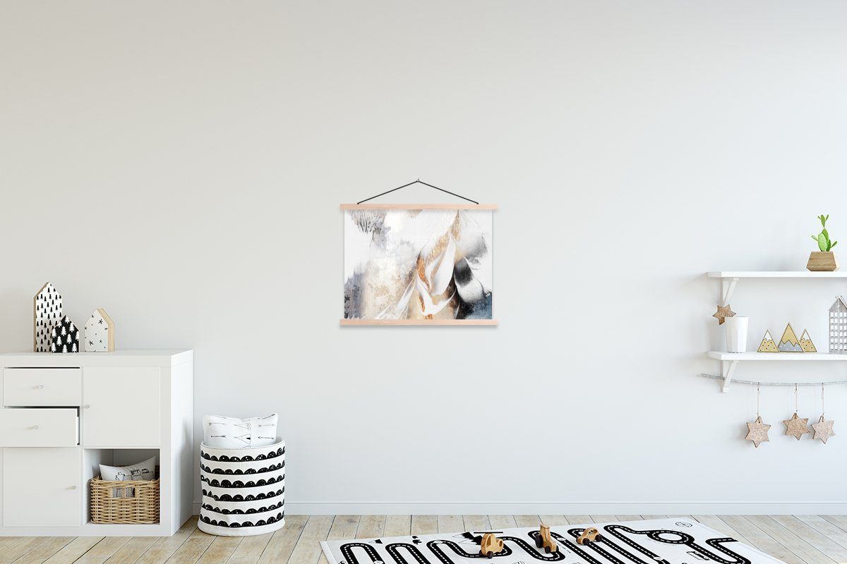 MuchoWow Poster Abstrakt - Gold - Design - Luxe, (1 St), Posterleiste, Textilposter für Wohnzimmer, Bilderleiste, Magnetisch braun | braun