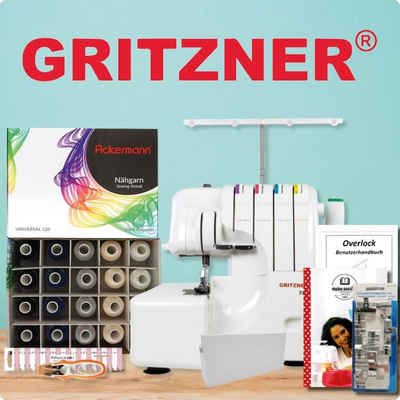 Gritzner Overlock-Nähmaschine GRITZNER 788 + Ackermann Garnbox 20x1000m + Fadens