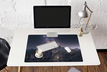 MuchoWow Gaming Mauspad Dolomiten - Berge - Sternenhimmel (1-St), Büro für Tastatur und Maus, Mousepad Gaming, 90x60 cm, XXL, Großes