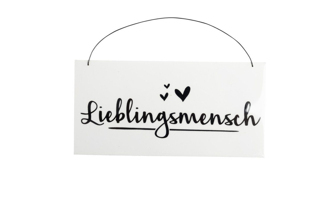 Imkerei Freese Dekofigur Freese Holz-Schild Lieblingsmensch weiß/schwarz