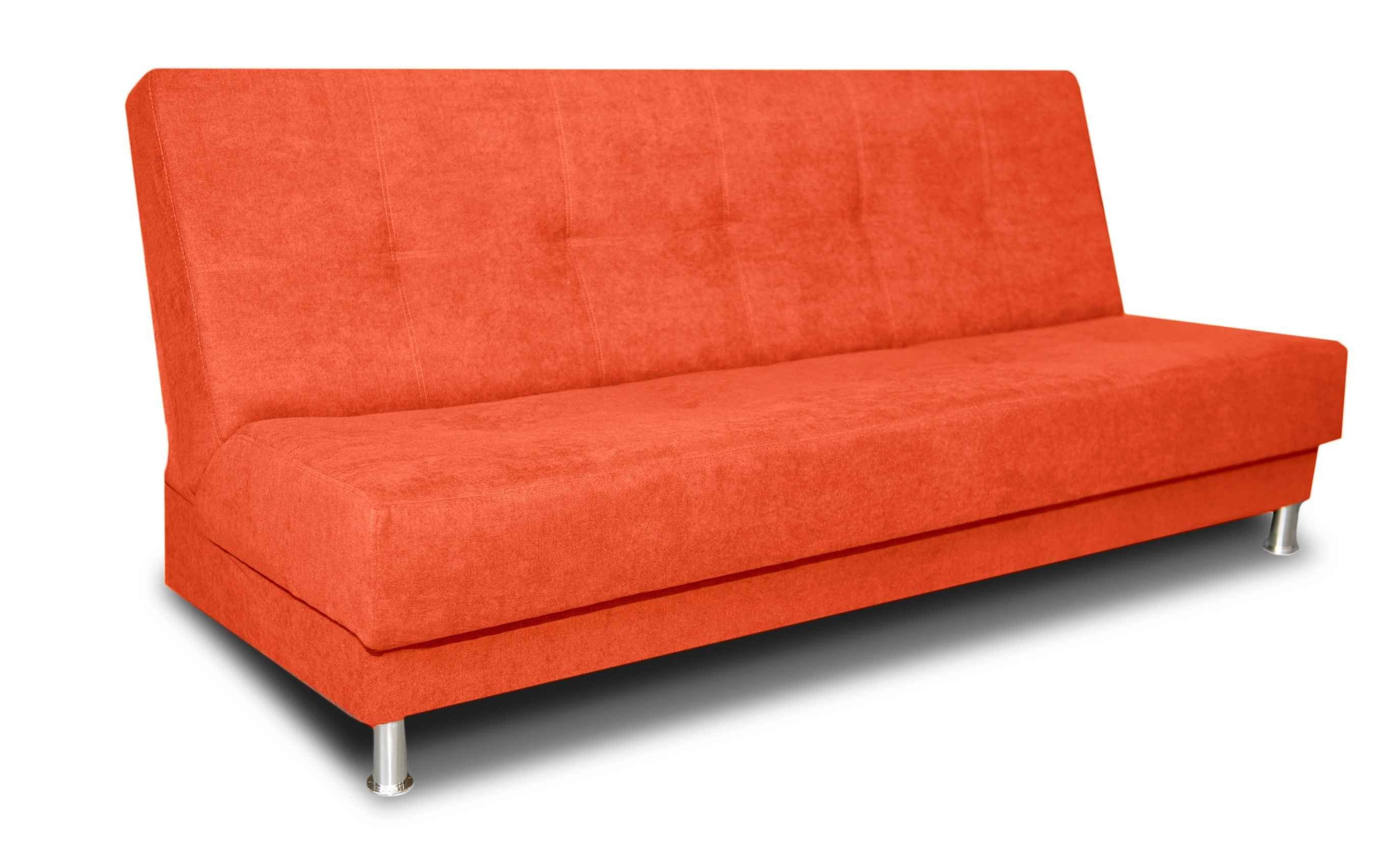 Siblo 3-Sitzer Dreisitzige Couch Rosalia mit Schlaffunktion, Bettzeugbehälter, Dreisitzer-Sofa Orange