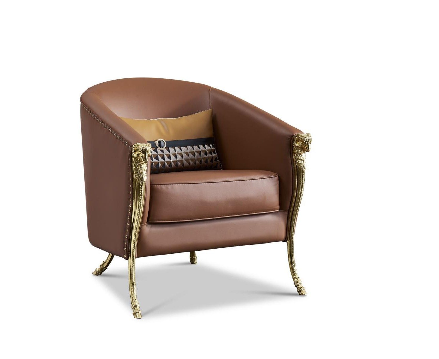Xlmoebel Relaxsessel Designer Sessel 1 Sitzer Braun Leder Luxus Club Sofa (1-St., Designer Sessel), Made in Europa
