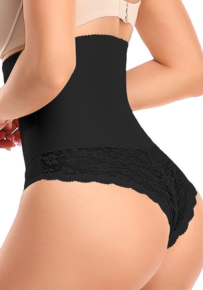 Lovolotti Taillenshaper High-Waist Panty Figurformender Shapewear-Hipster mit Spitze Miederhose Sexy Unterhose mit Shaping Effekt