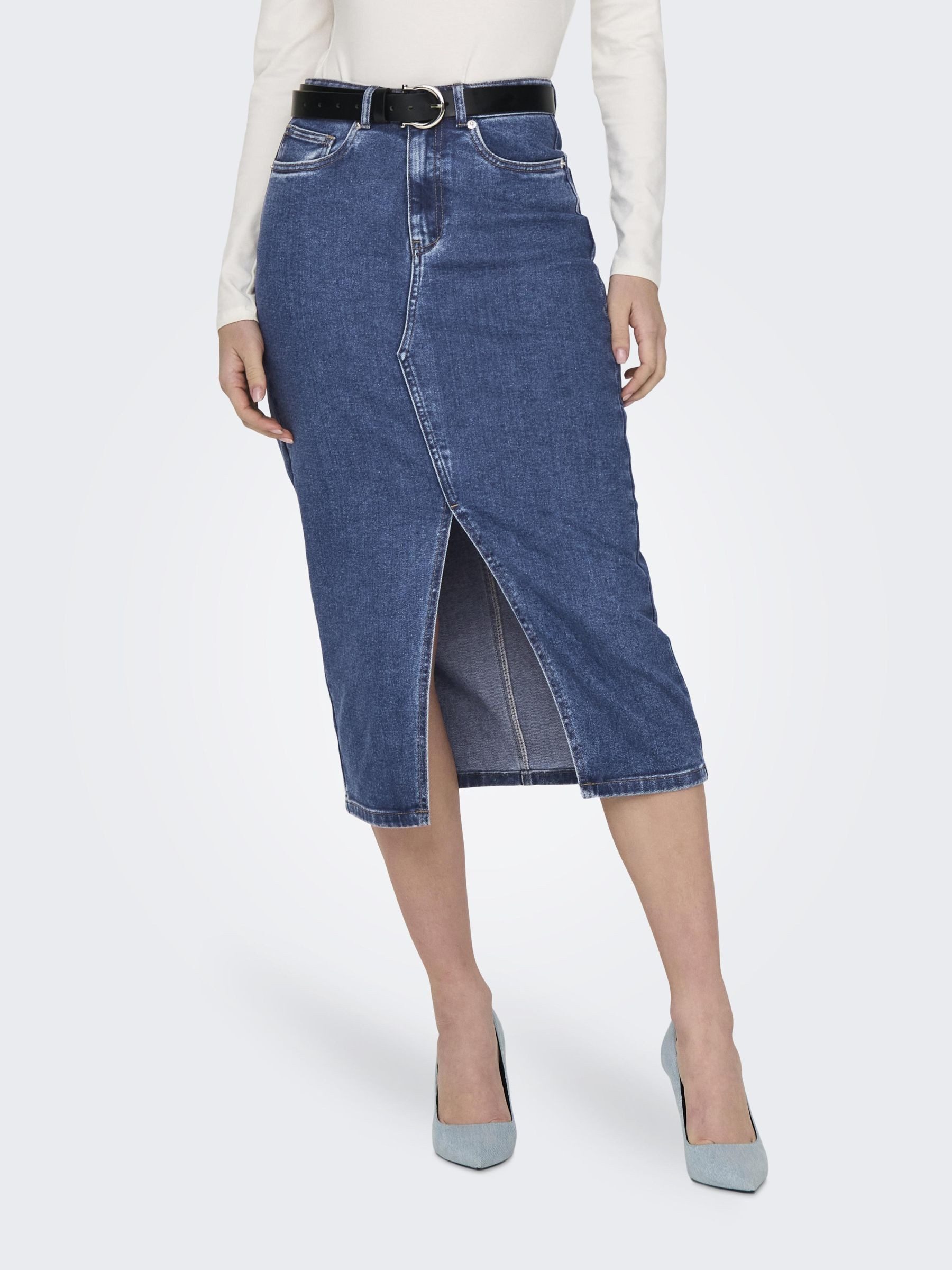 Jeansrock ONLSIRI FRONT SLIT SKIRT DNM GUA NOOS