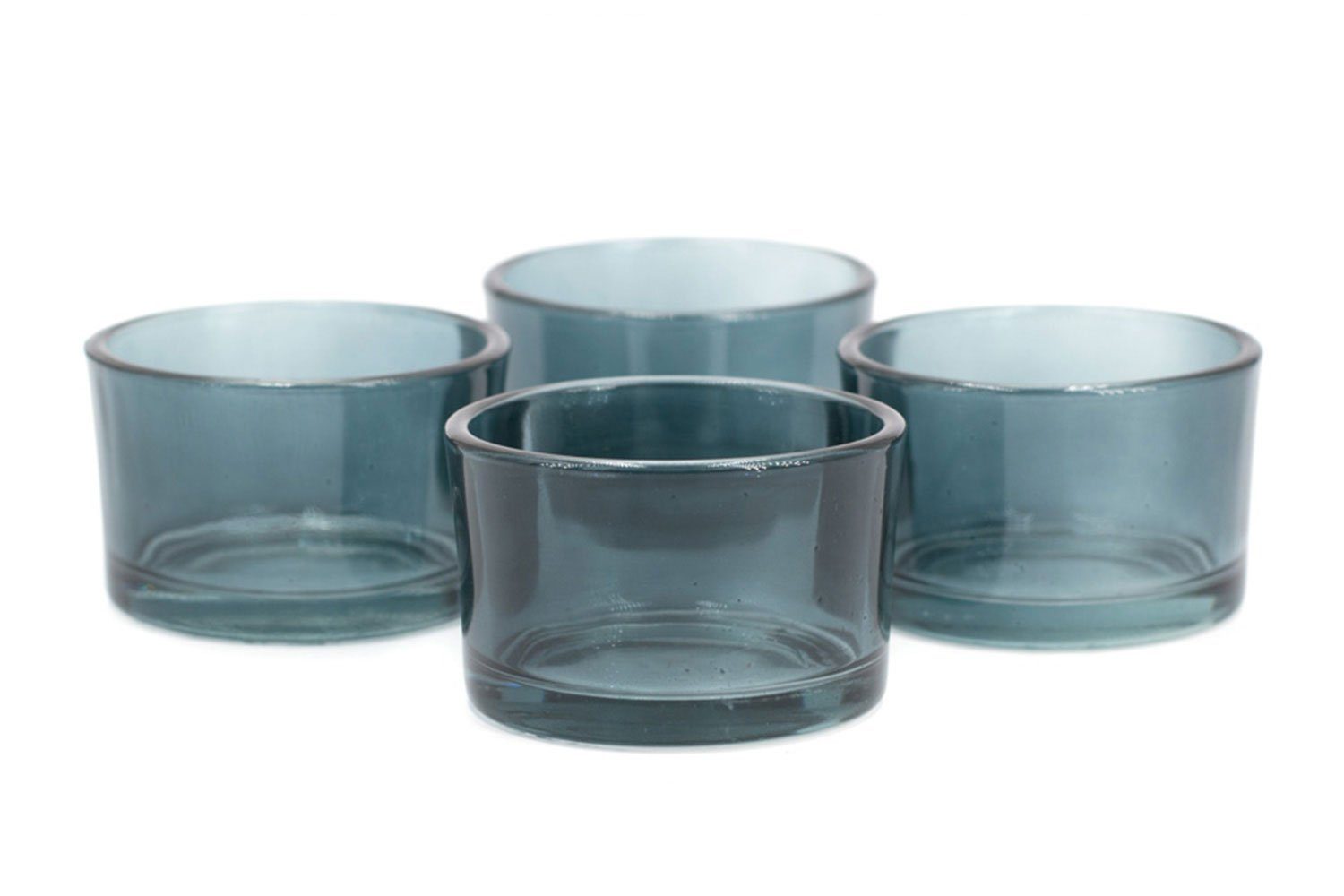 Creativery Teelichthalter, Teelichtgläser klein / 4er silber 51x33mm grau Set