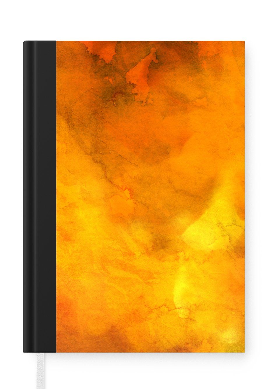 MuchoWow Notizbuch Aquarell - Abstrakt - Orange, Journal, Merkzettel, Tagebuch, Notizheft, A5, 98 Seiten, Haushaltsbuch