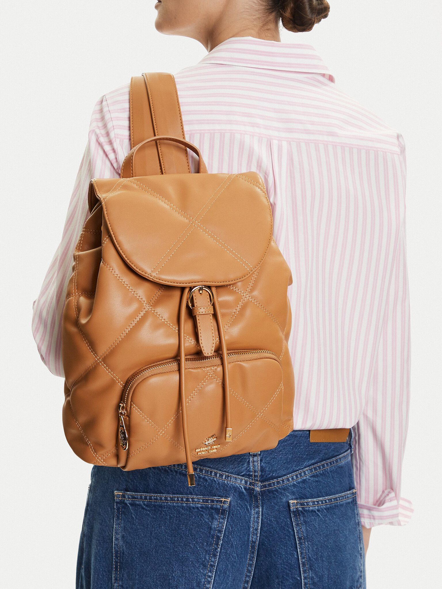 BEVERLY HILLS POLO CLUB Freizeitrucksack Beverly Hills Polo Club Damen-Rucksack Beige CEO-BHPC-C-009-08