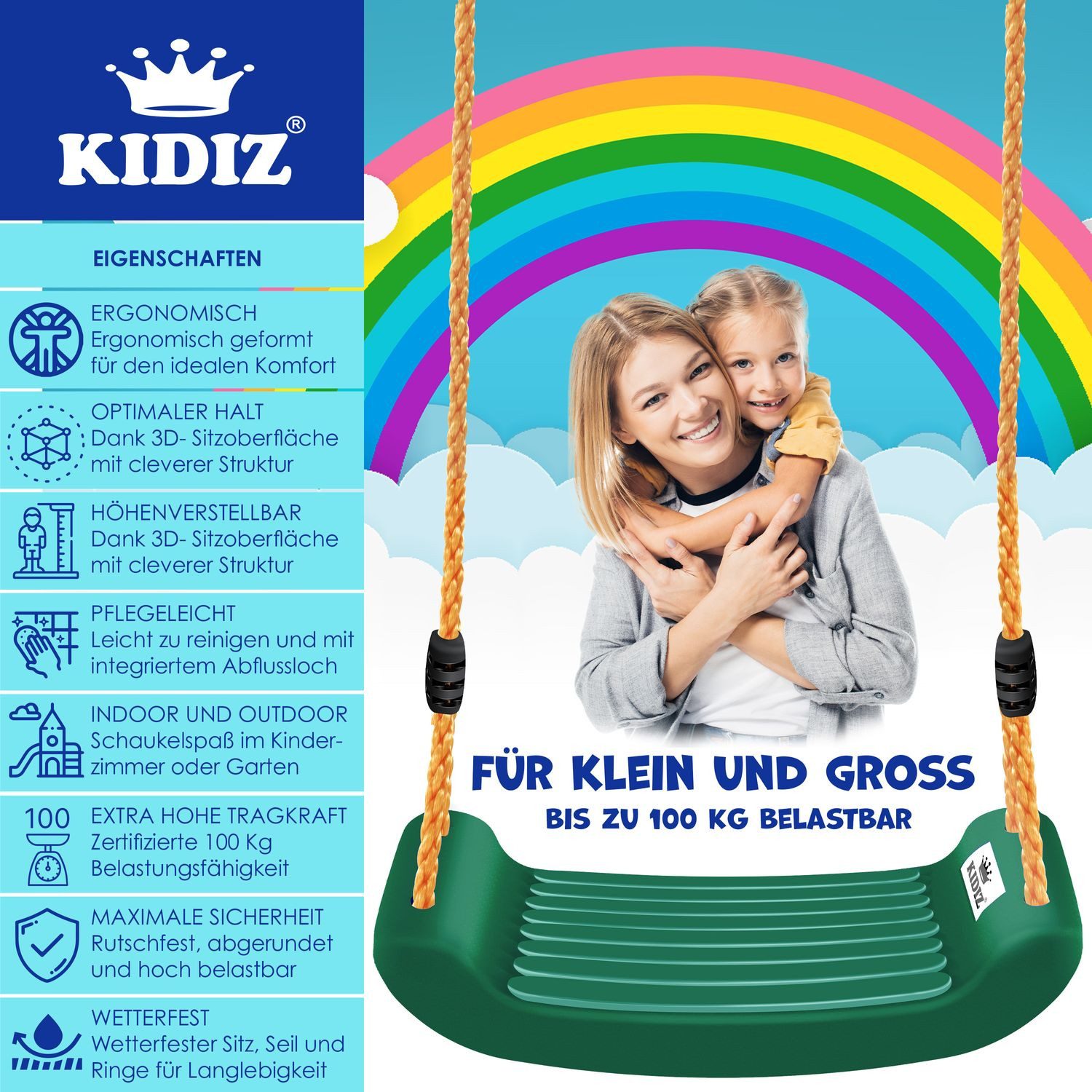 KIDIZ Einzelschaukel, Schaukel Kinderschaukel Set Ink. günstig online kaufen