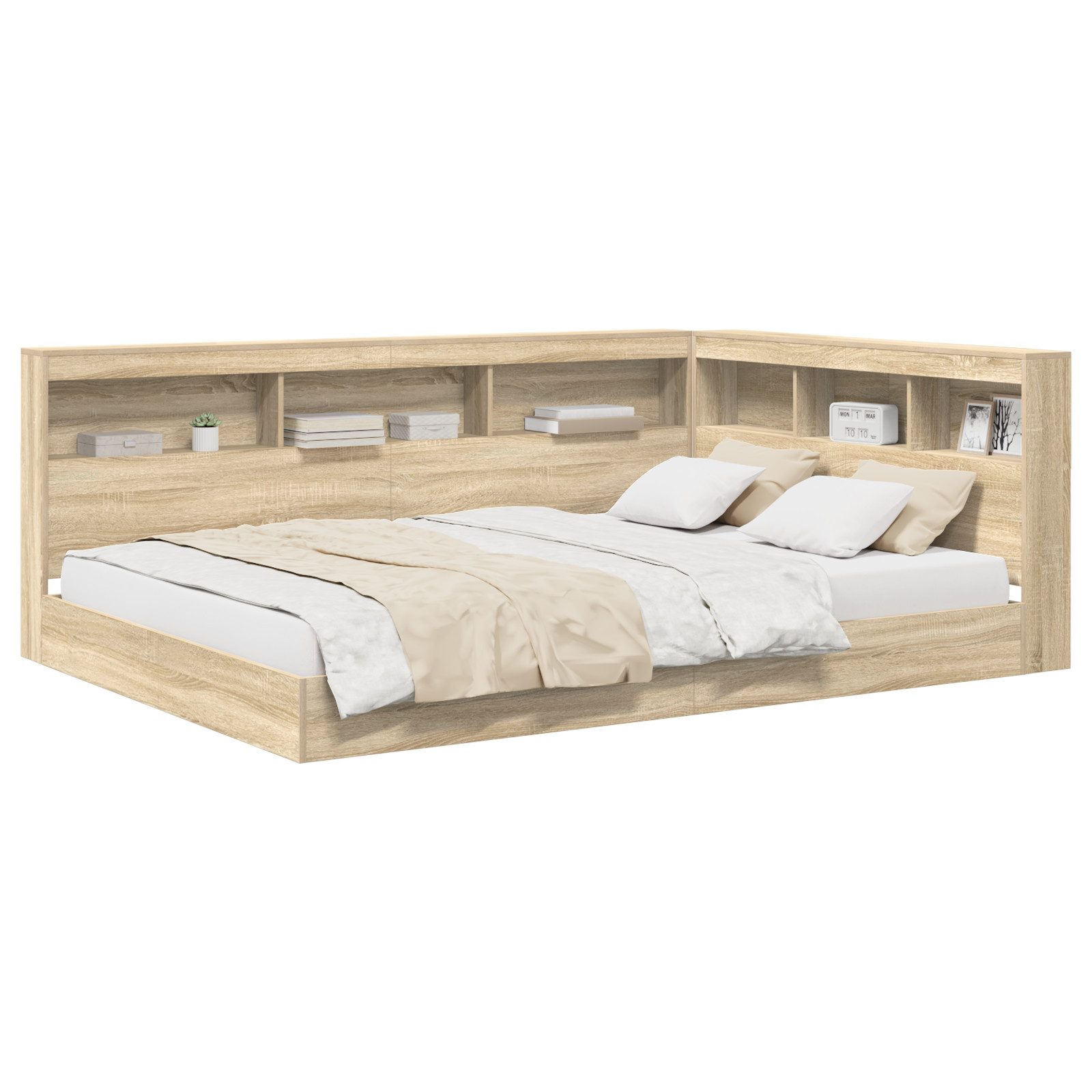 vidaXL Bett Bücherregal-Bett Sonoma Eiche 160x200 günstig online kaufen