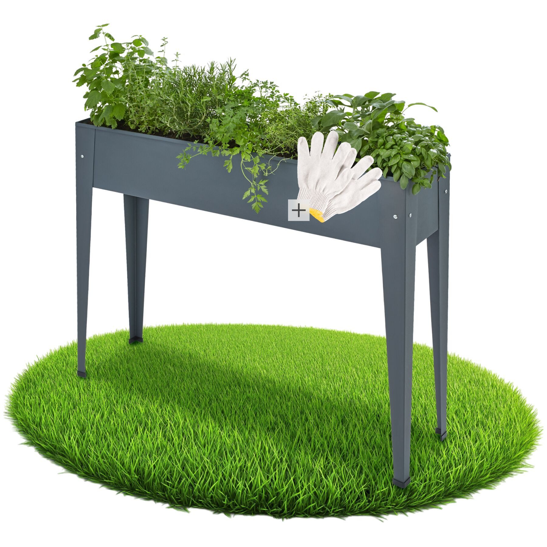 tectake Hochbeet Calendula, aus pulverbeschichtetem Stahl