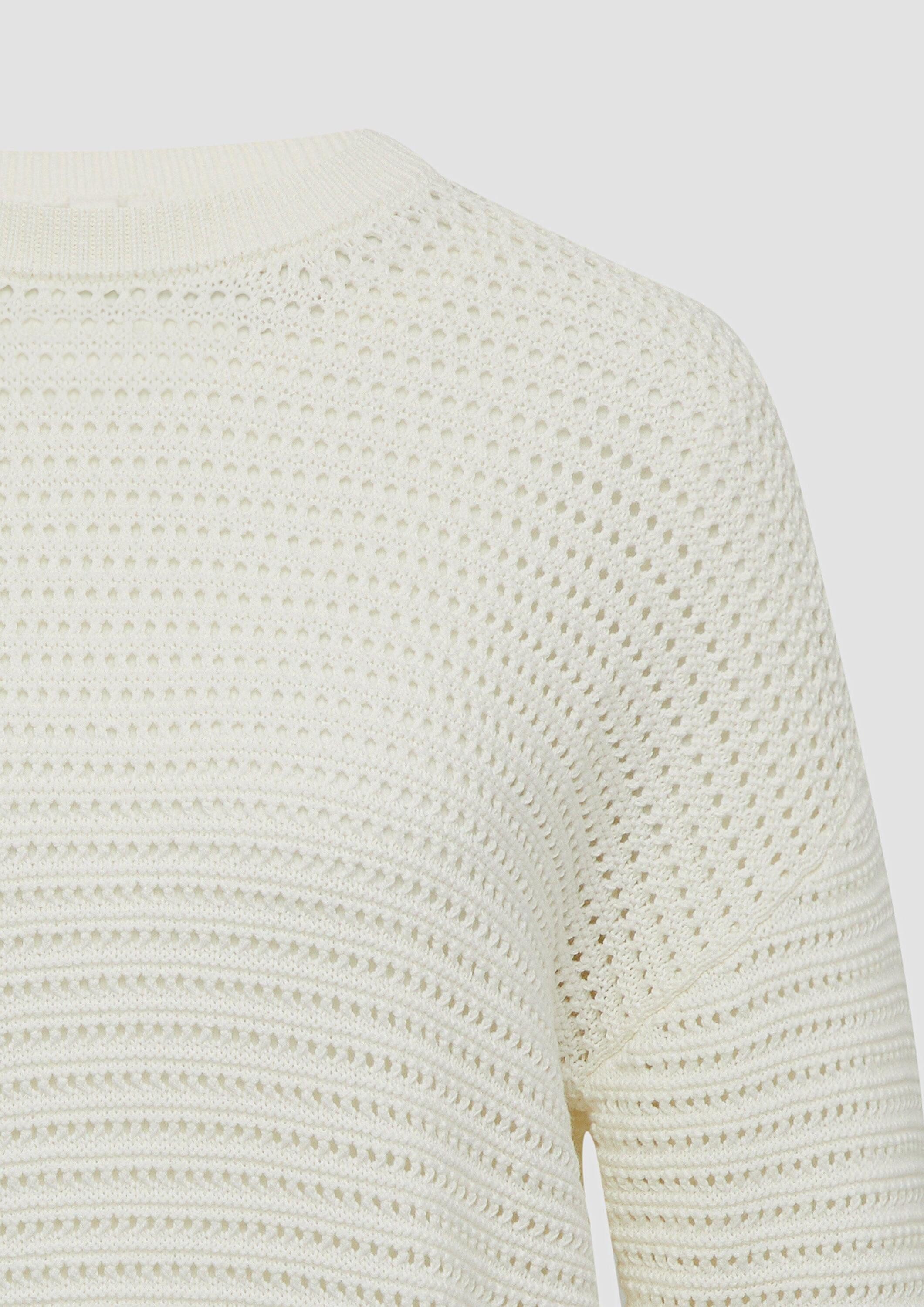 QS Longpullover Strickpullover Unisex Pullover mit Ajourmuster