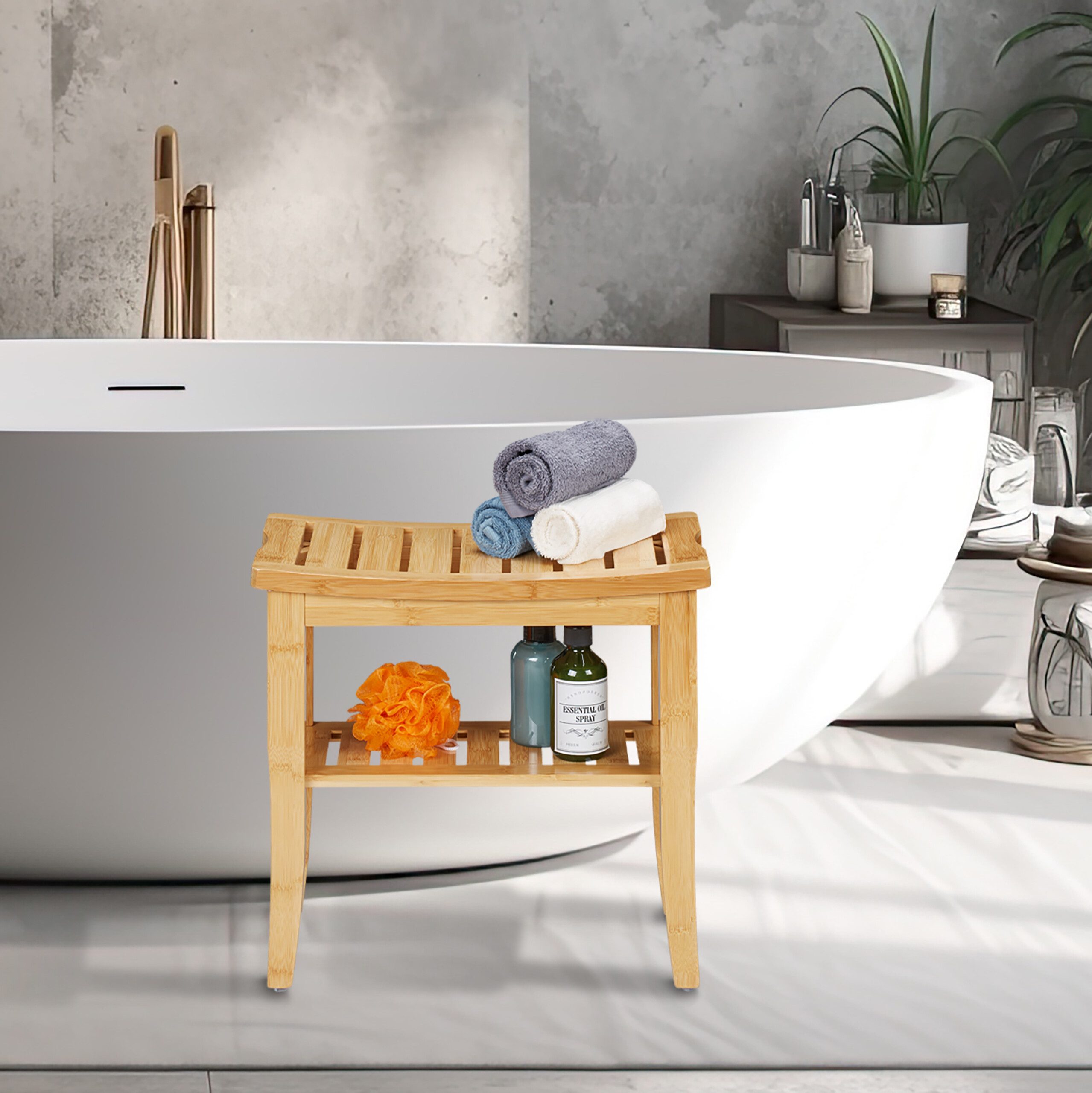 relaxdays Badhocker aus Bambus günstig online kaufen