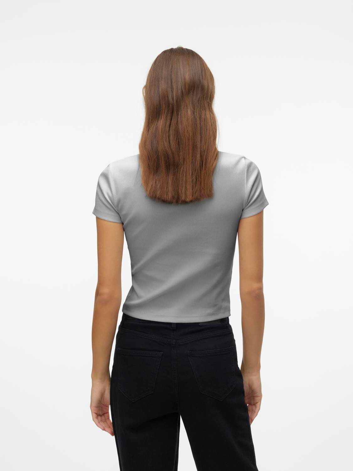 Vero Moda T-Shirt 2er-Set Enger Schnitt Rundhals Kurzarm für (2-tlg) VMCHLOE SS SHORT TOP GA JRS NOOS