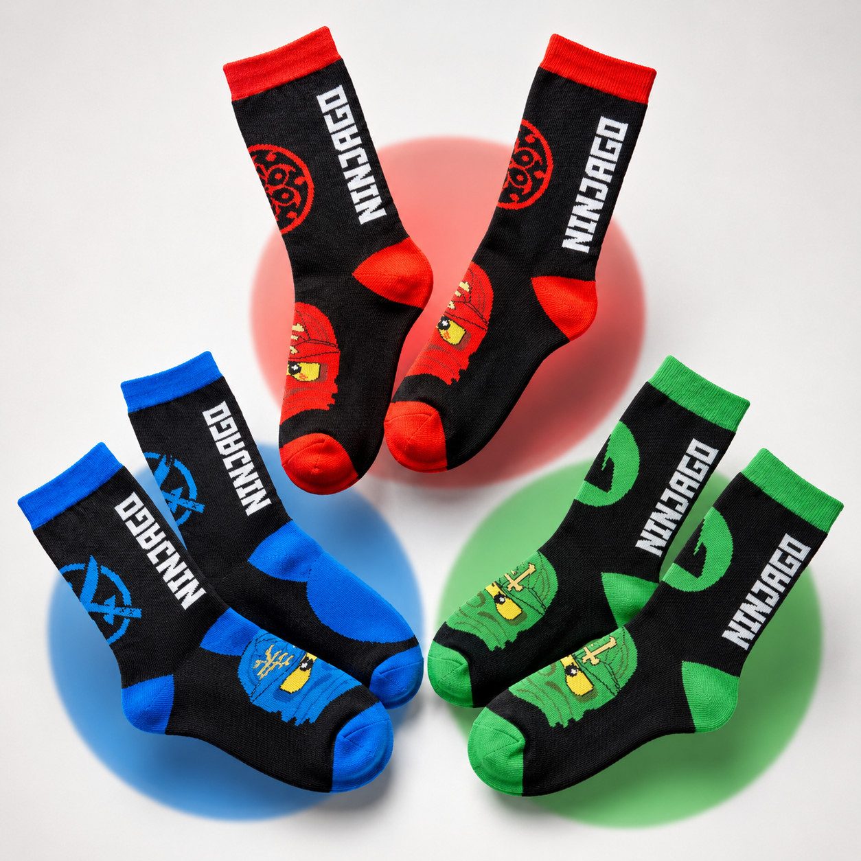 LEGO® Freizeitsocken LEGO NINJAGO Socken Set 3 Paar Kindersocken Kinder Strümpfe für Jungen – Bild 5 von 5