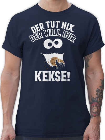 Shirtracer T-Shirt Der tut nix. Der will nur Kekse! Krümelmonster Cookie Monster Keksmons Karneval Outfit