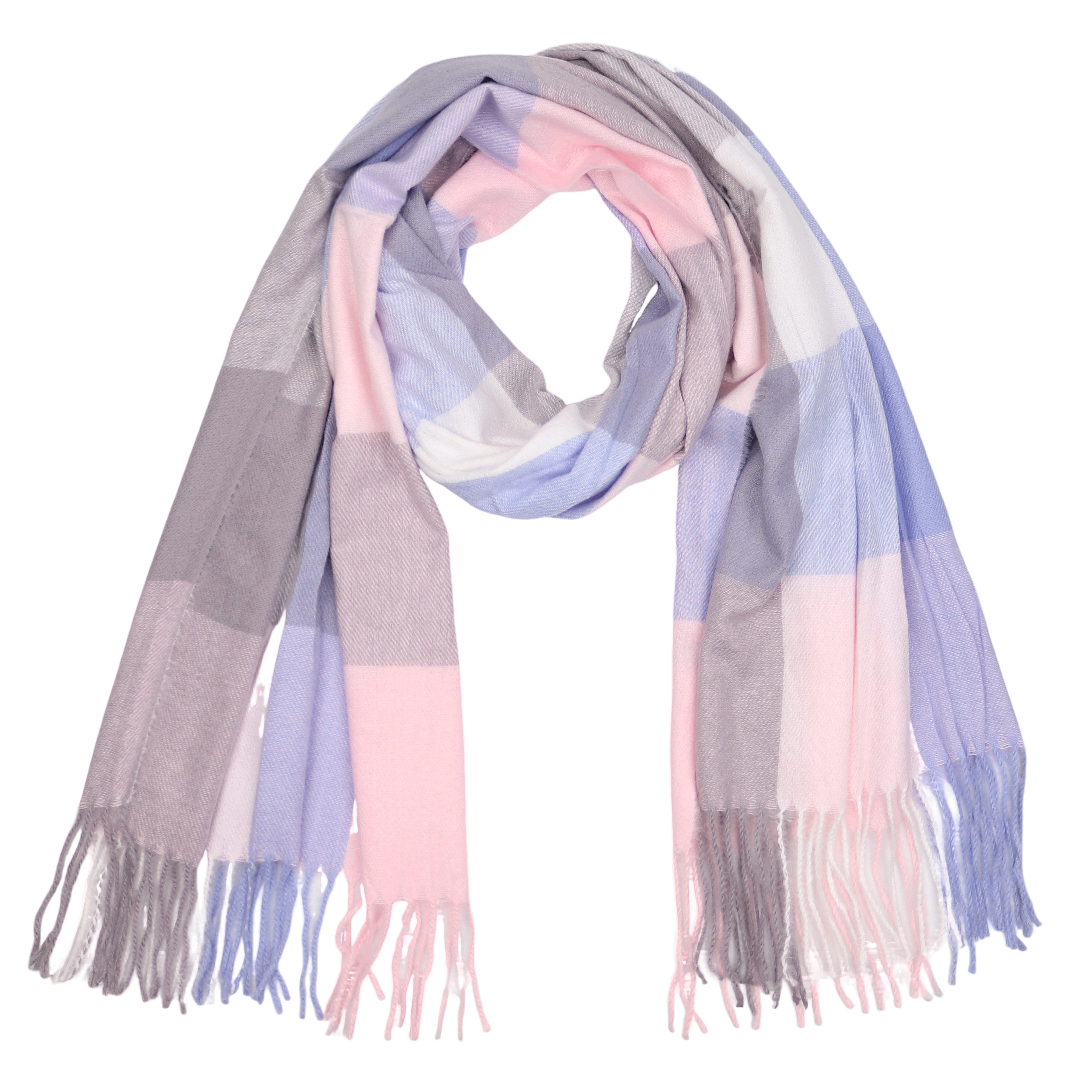 MIRROSI Modeschal weicher und warmer karierter Schal mit Fransen, 70x180cm, günstig online kaufen