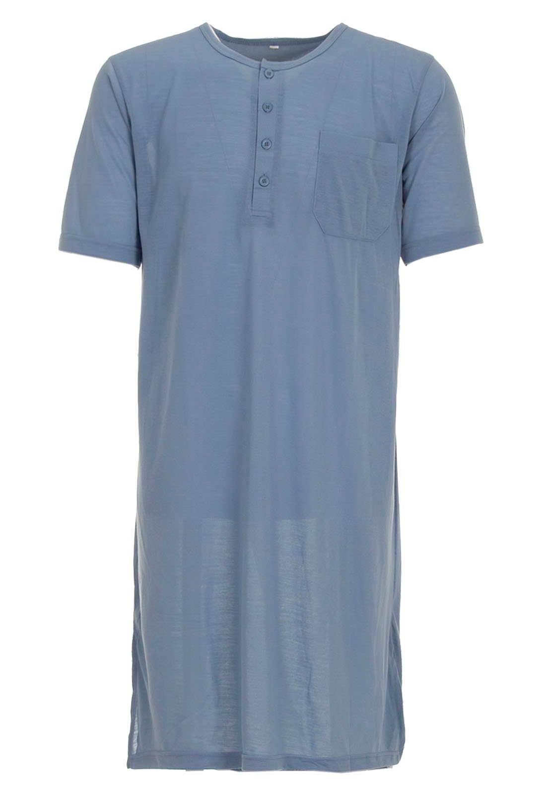 Lucky Nachthemd Nachthemd Kurzarm - Uni graublau