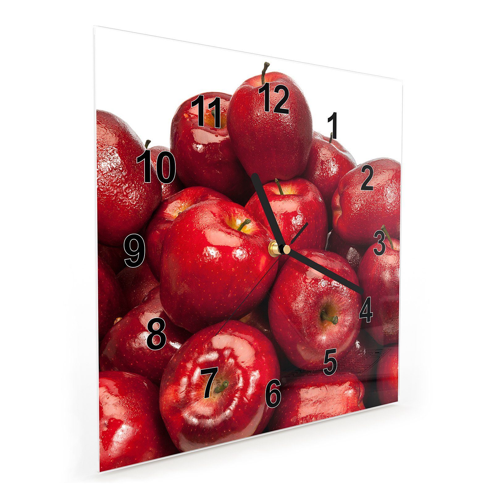Primedeco Wanduhr Glasuhr Wanduhr an cm Motiv x 30 Äpfel Wandkunst mit Meer 30 Größe