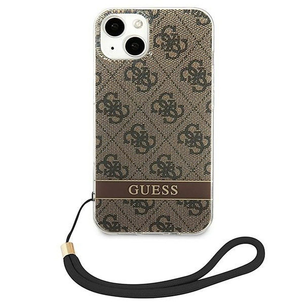 Guess Handyhülle Schutzhülle Smartphonehülle Trageschlaufe 6,7 Zoll, 4G-Logomuster, Trageschlaufe, TPU/PC, Kratzschutz