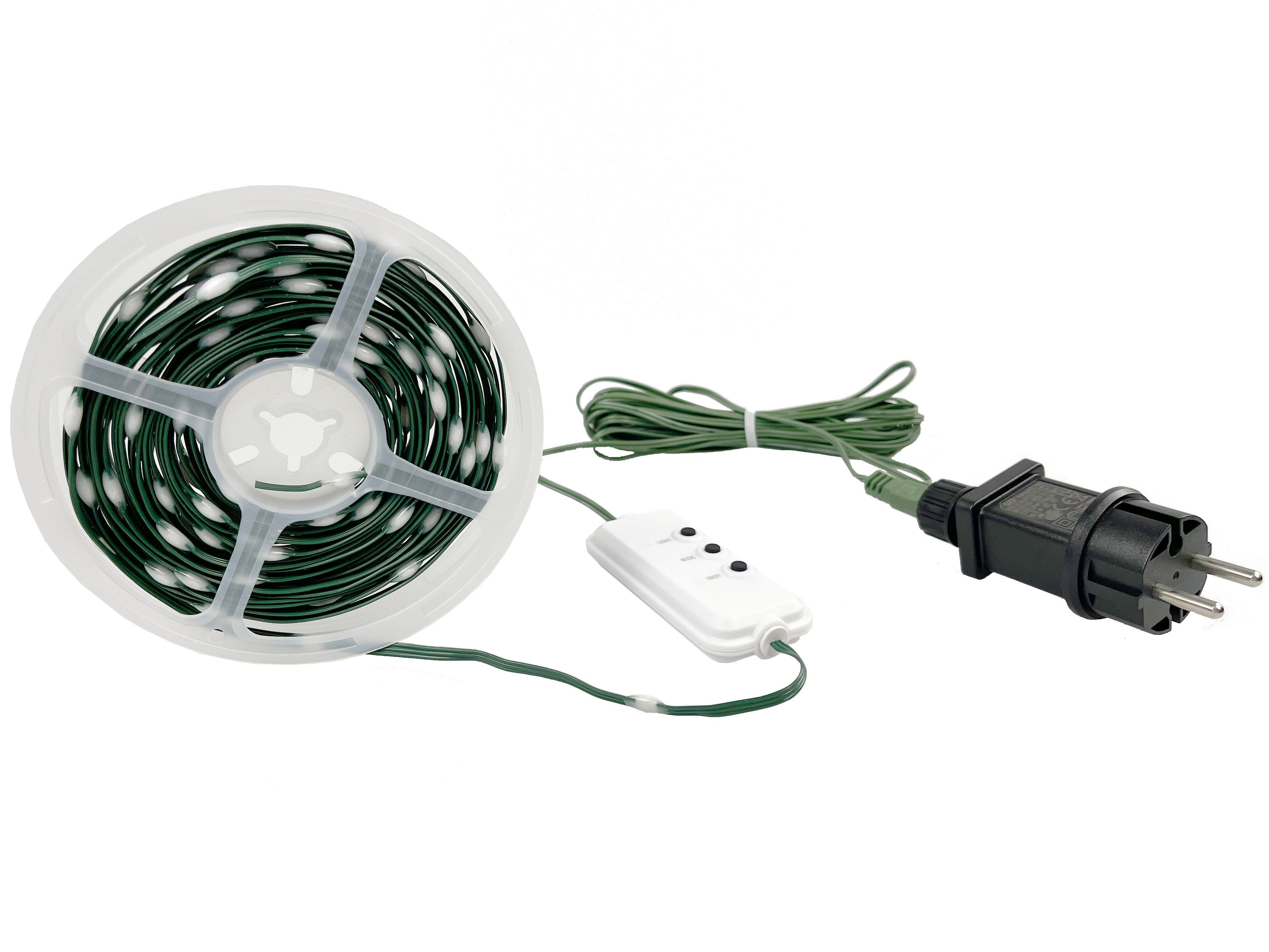 Northpoint LED-Lichterkette LED Effektlichterkette mit Musiksensor 100 LEDs IP44 10m lang Timer Grün