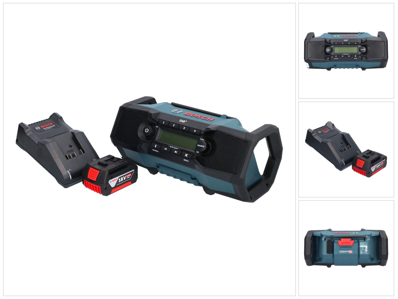 Bosch Professional GPB 18V-2 SC Professional Akku Baustellenradio 18 V DAB+ Bluetooth AU Baustellenradio