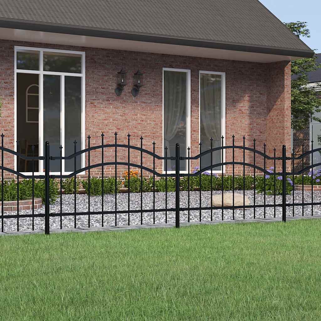 furnicato Zaun Gartenzaun Woerden 240x115 cm Schwarz Pulverbeschichteter Stahl, (1-St)