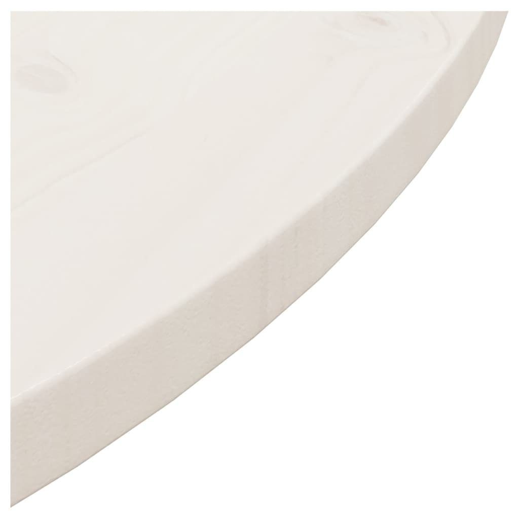 Tischplatte Ø80x2,5 cm Massivholz St) furnicato Kiefer (1 Weiß