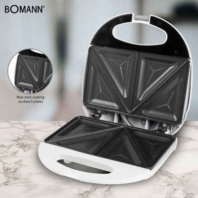 BOMANN Sandwichmaker BOMANN 2-Scheiben Sandwichtoaster 750 Watt Backampel ST 5016 weiß
