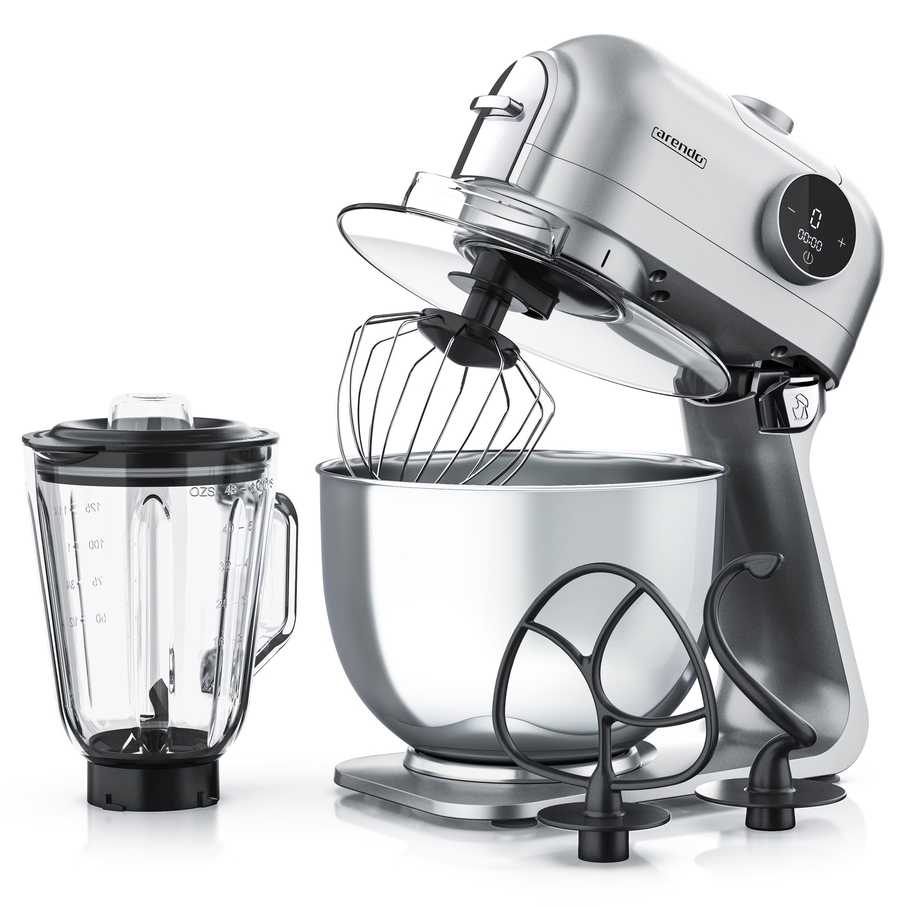 Arendo Küchenmaschine, 1200 W, mit Standmixer, Rührmaschine, 5l ...
