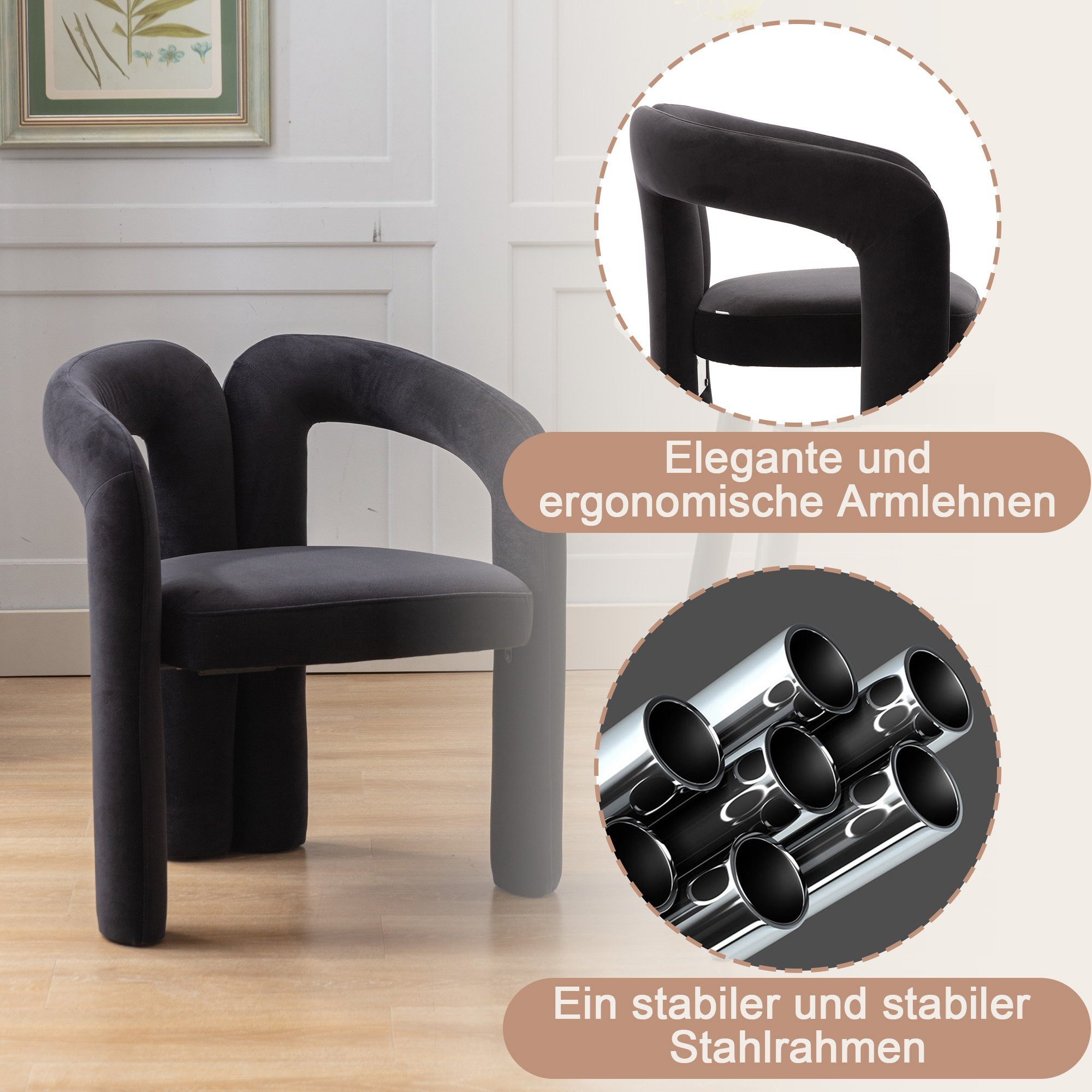 Merax Esszimmerstuhl aus Samt (2 St), günstig online kaufen