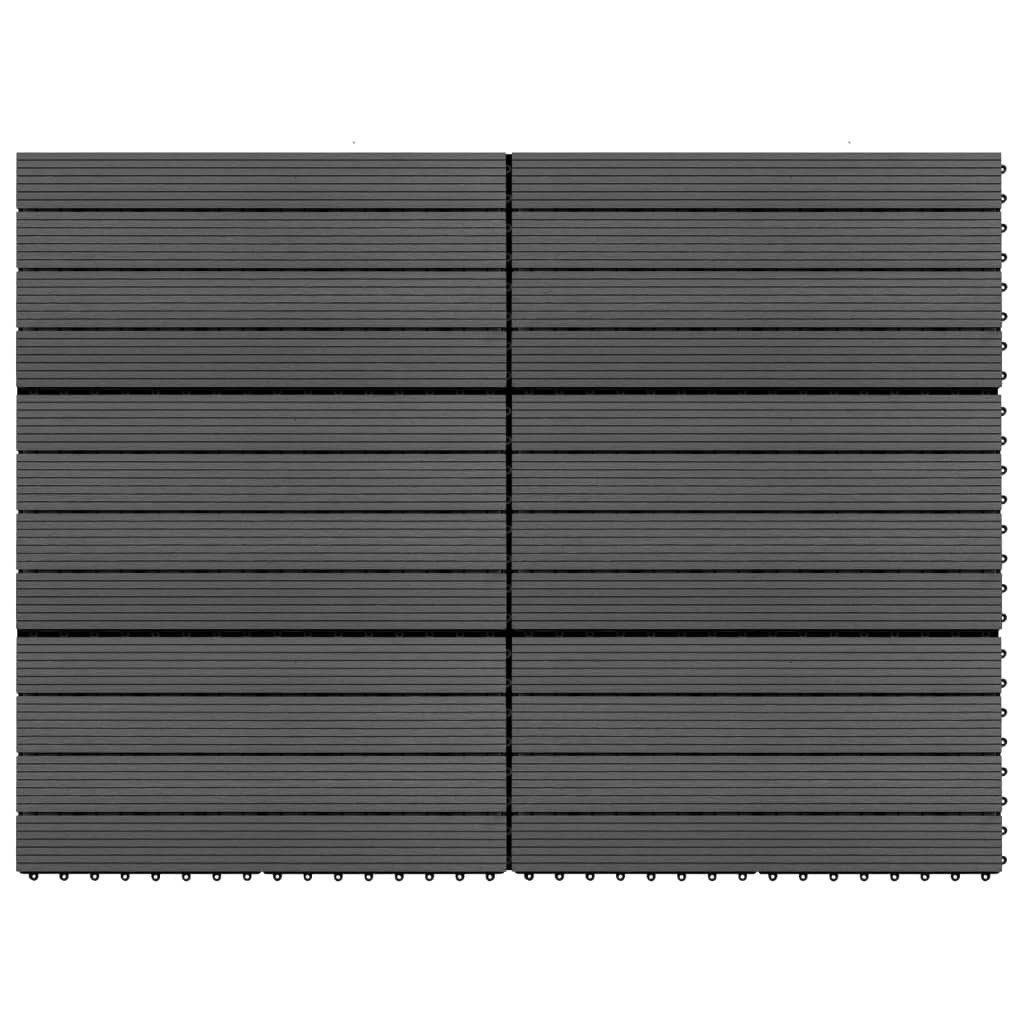vidaXL Teppichboden Terrassenfliesen 6 Stk. WPC 60x30 cm 1,08 m² Schwarz