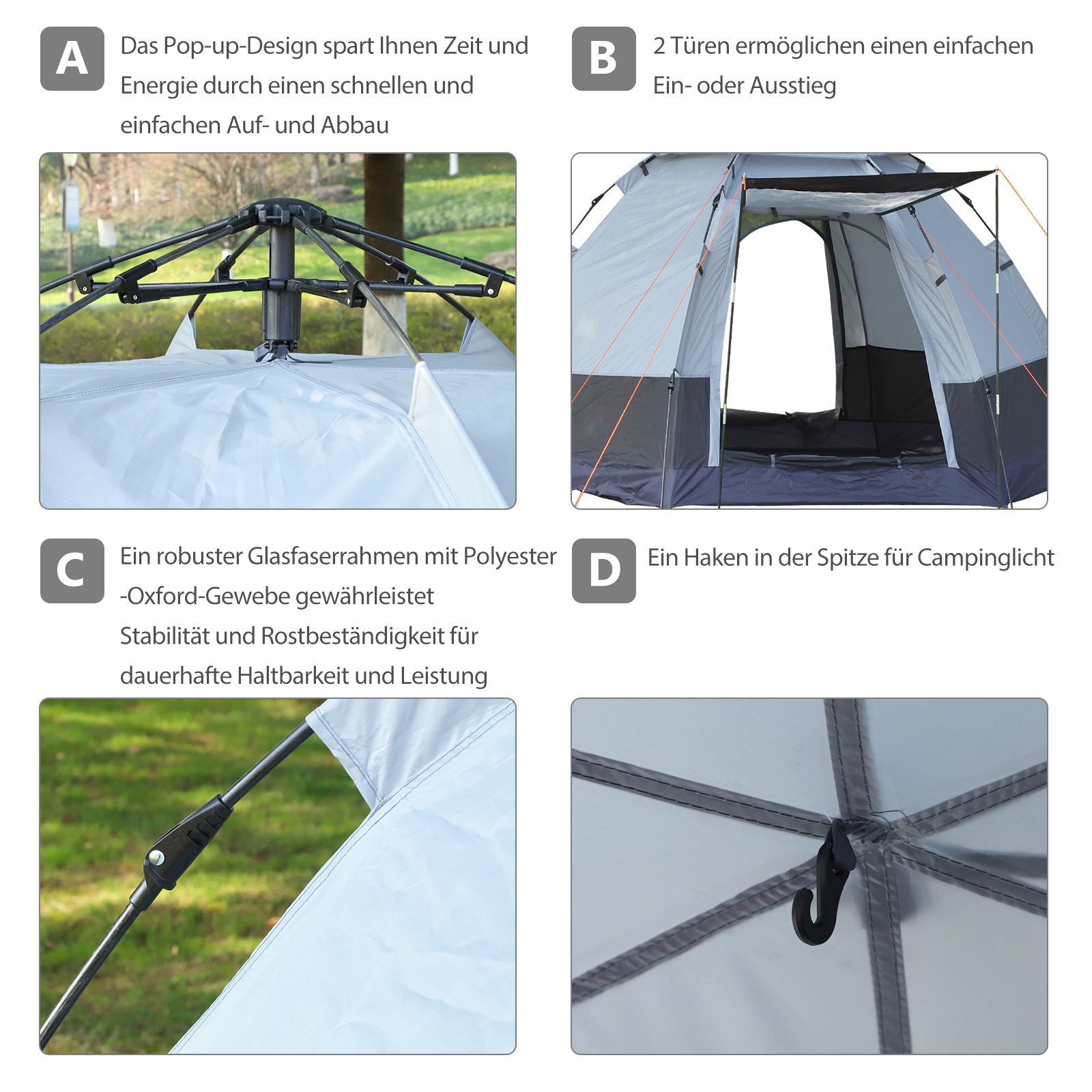 MC Star Kuppelzelt Camping Zelt 3-4 günstig online kaufen