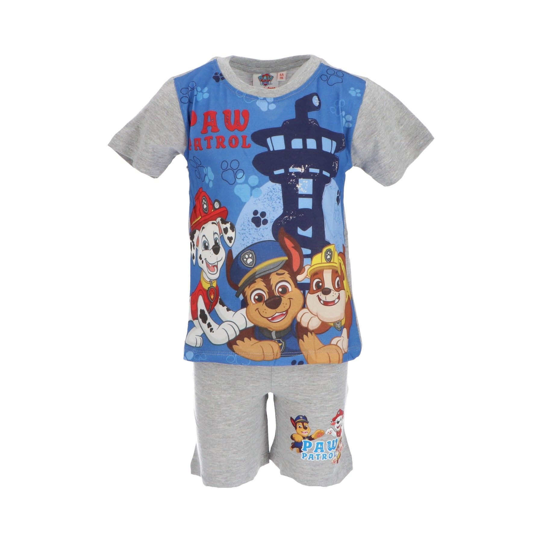 PAW PATROL Pyjama Shortama – Kinderpyjama & Sommer Schlafanzug aus 100% Baumwolle