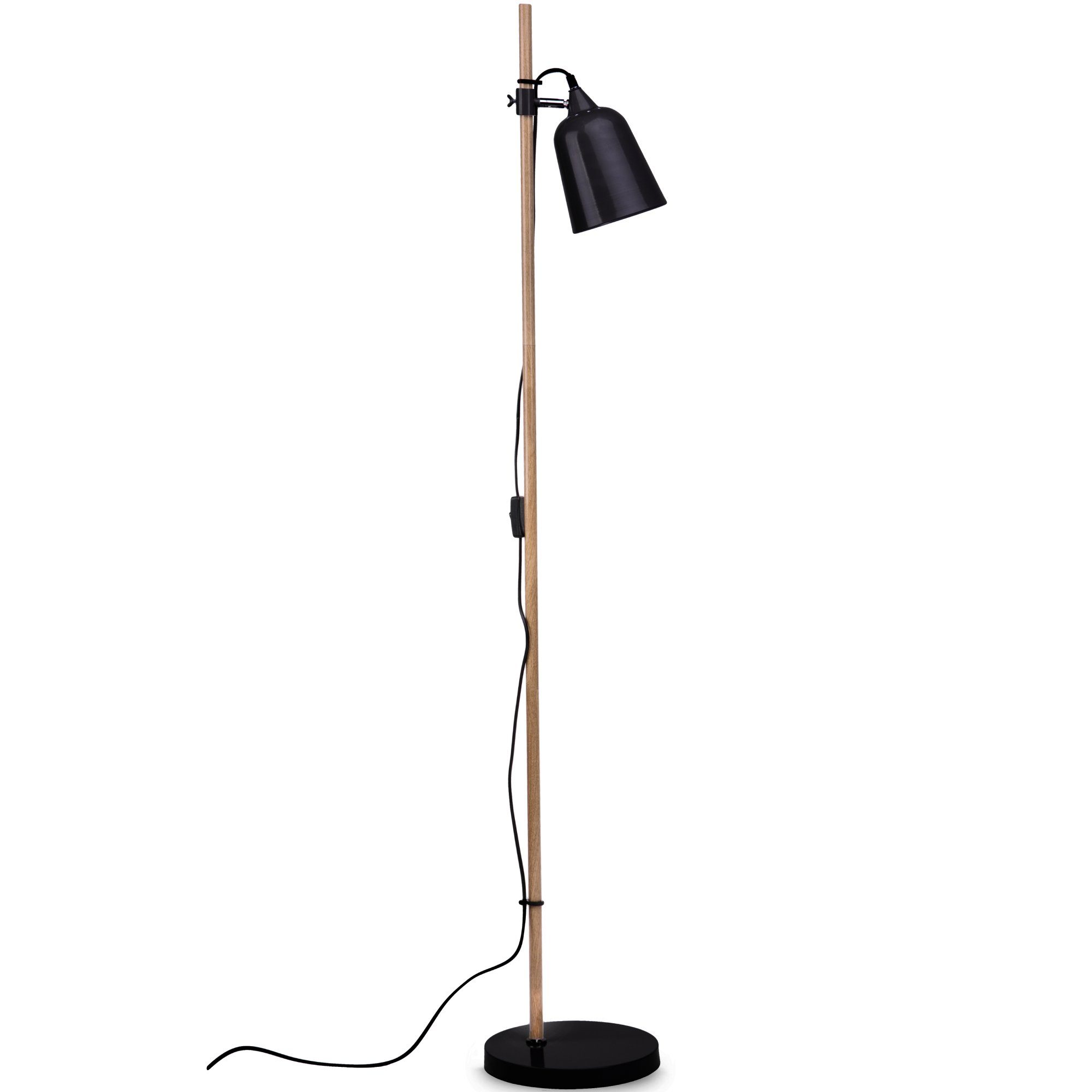 Konsimo Stehlampe PLISO Stehleuchte Skandinavischer Stil 150cm, ohne Leuchtmittel, 3,6m, E14 schwarz