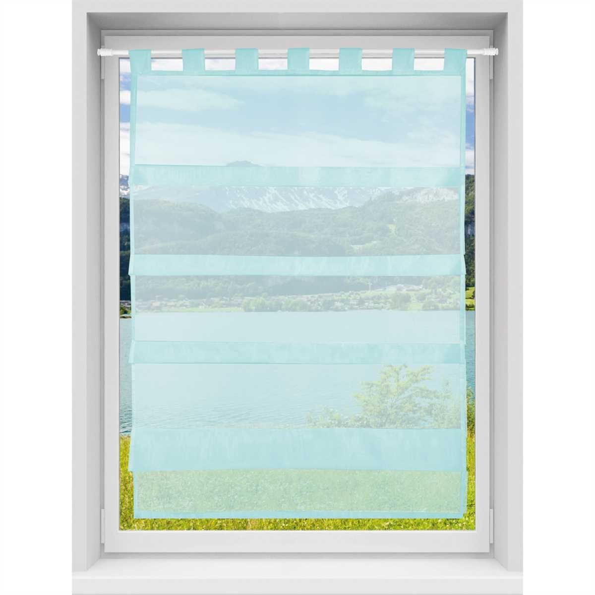Bestlivings Vorhang (1 St), Schlaufen, transparent, Microfaser, Küchengardine in "Raffoptik", Transparente Bistrogardine mit Schlaufen